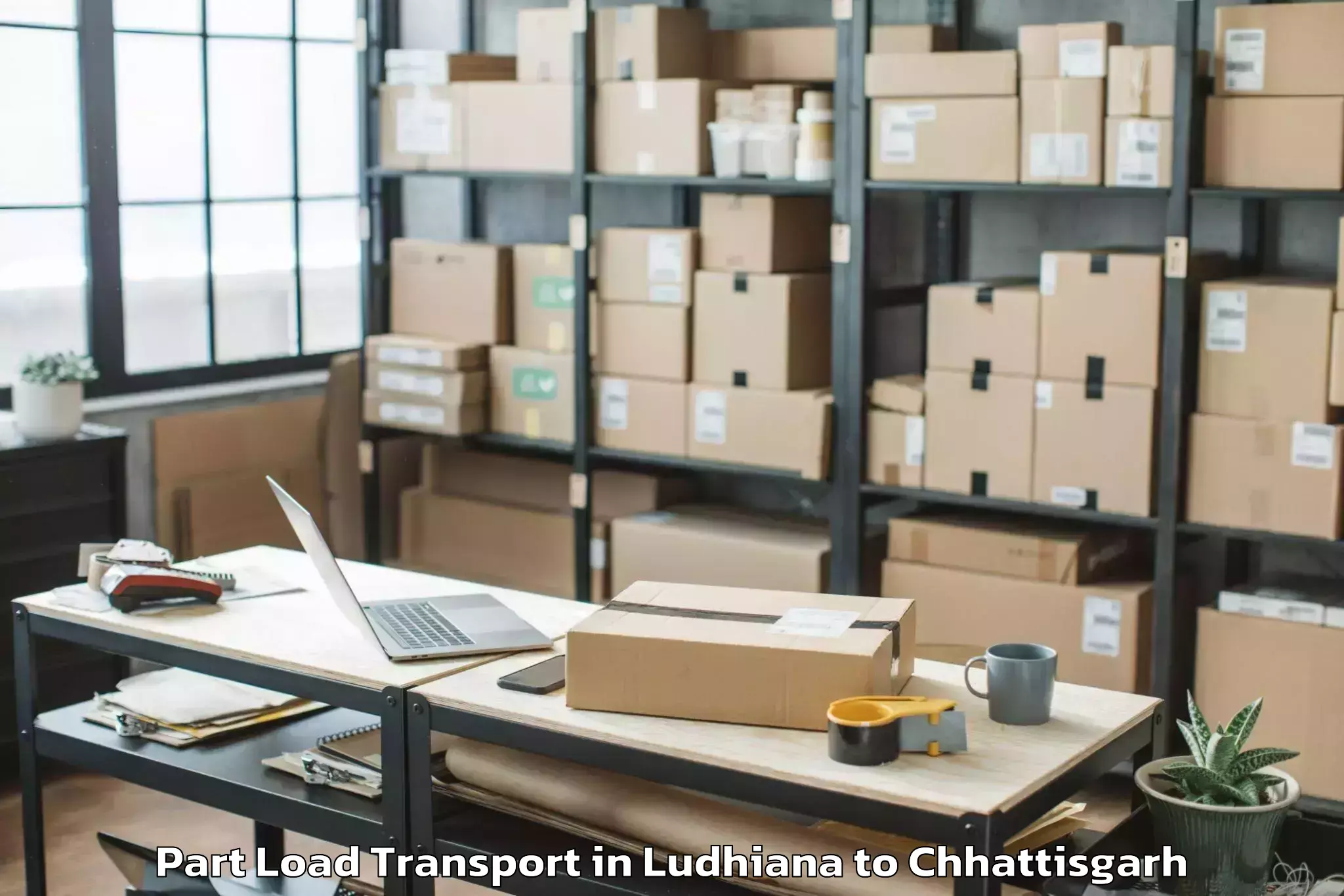 Trusted Ludhiana to Op Jindal University Raigarh Part Load Transport